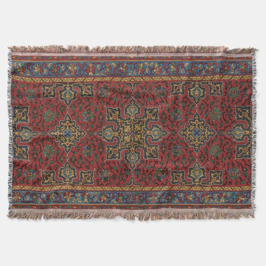 Klassisches Rot-Blau-Muster, Persisches Teppichmus Decke (Vorderseite)