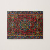Klassisches Rot-Blau-Muster, Persisches Teppichmus Puzzle (Horizontal)