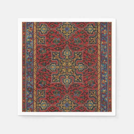 Klassisches Rot-Blau-Muster, Persisches Teppichmus Serviette (Vorderseite)