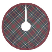 Klassisches Rot Dunkelblau Grün Kariertes Muster Polyester Weihnachtsbaumdecke (Vorderseite)