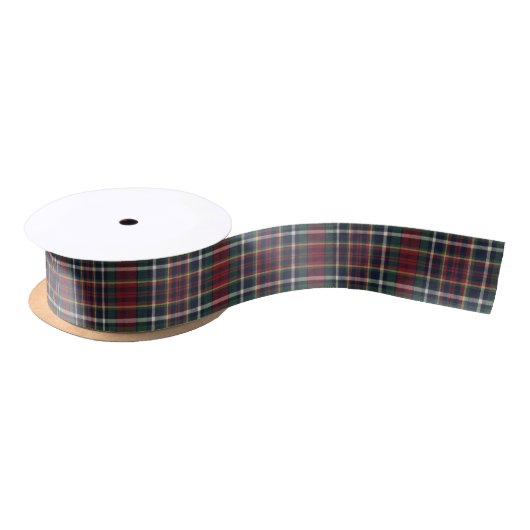 Klassisches Rot-Dunkelblau-Grün-Karomuster Satinband (Spule)