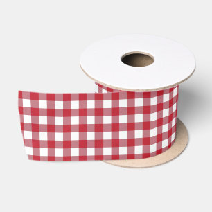 Klassisches Rot-Gingham-Band Satinband