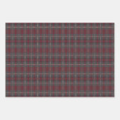 Klassisches Rot-Grau-Karo-Tartan Geschenkpapier Set (Vorderseite)