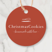 Klassisches Rot Holiday Handmade Backgeschenk Geschenkanhänger (Vorderseite)