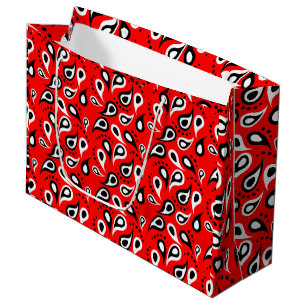 Klassisches Rot-Paisley-Print Bandana-Muster-Okcas Große Geschenktüte