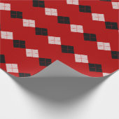 Klassisches Rot-Schwarz-Argyle-Muster Geschenkpapier (Ecke)