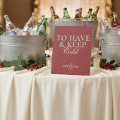 Klassisches Rot, um kalte Gastgeschenk Hochzeit zu Sockelschild