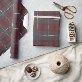 Klassisches Rot und Grau Karo Tartan Geschenkpapier