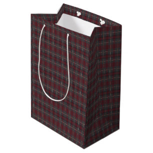 Klassisches Rot und Grau Karo Tartan Mittlere Geschenktüte
