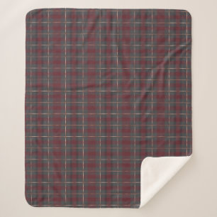 Klassisches Rot und Grau Karo Tartan Sherpadecke