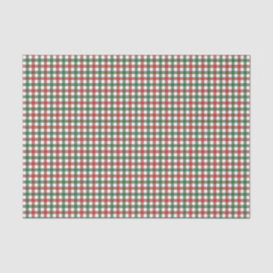Klassisches Rot und Grün Gingham Karo Weihnachten Seidenpapier