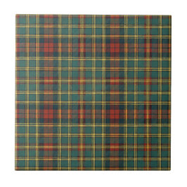 Klassisches Rot- und Grün-Schottisch-Tartan-Karo-M Fliese