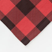 Klassisches Rot und Schwarzes Buffalo Kariert gepr Fleecedecke (Ecke)
