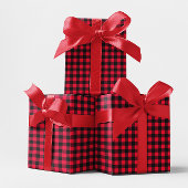 Klassisches Rot und Schwarzes Buffalo Kariert Geschenkpapier