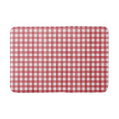 Klassisches Rot und Weiß Gingham Kariert Gemustert Badematte (Vorderseite)