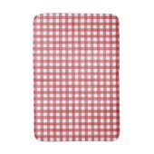 Klassisches Rot und Weiß Gingham Kariert Gemustert Badematte (Vorderseite Vertikal)