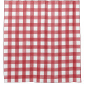 Klassisches Rot und Weiß Gingham Kariert Gemustert Duschvorhang (Vorderseite)