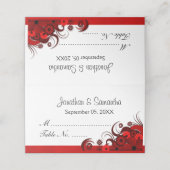 Klassisches Rot und Weiß Hibiskus, geflochtene Tab Platzkarte (Außenseite Aufgefaltet)