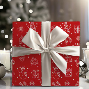 Klassisches Rot und Weiß Weihnachten Geschenkpapier