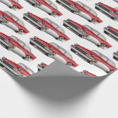 Klassisches Rot- und Weißbuick-Automobil Geschenkpapier (Ecke)