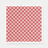 Klassisches Rot und Weißes Gingham Papier Napkins Serviette (Vorderseite)