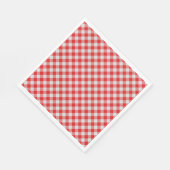Klassisches Rot und Weißes Gingham Papier Napkins Serviette (Ecke)