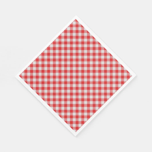 Klassisches Rot und Weißes Gingham Papier Napkins Serviette (Ecke)