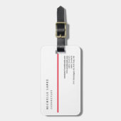 Klassisches Rot-Weiß-Elegant Schlicht Beruflich Gepäckanhänger (Vorderseite vertikal)