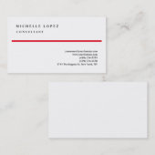 Klassisches Rot-Weiß-Elegant Schlicht Beruflich Visitenkarte (Vorne/Hinten)