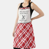 Klassisches Rot-Weiß-Gingham-Karo personalisiert Schürze (InSitu)