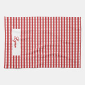 Klassisches Rot-Weiß-Gingham | Personalisierter Na Geschirrtuch (Horizontal)