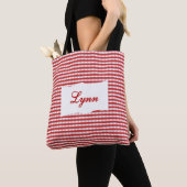 Klassisches Rot-Weiß Gingham | Personalisierter Na Tasche (Von Nahem)