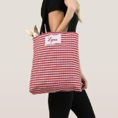 Klassisches Rot-Weiß-Gingham | Personalisierter Na Tasche (Von Nahem)