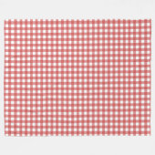Klassisches Rot-Weiß-Gingham-Picknick Fleecedecke (Vorderseite (Horizontal))