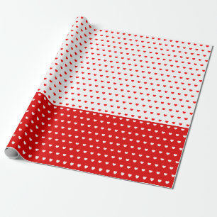 Klassisches Rot-Weiß-Herzmuster der Liebe Geschenkpapier