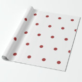 Klassisches Rot-Weiß-Punkte-Muster Geschenkpapier (Ungerollt)