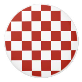 Klassisches Rot-Weiß-Schachbrett Keramikknauf