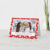 Klassisches Rot-Weiß-Schneeflocken-Weihnachtsfest- Feiertagskarte (Vorderseite)