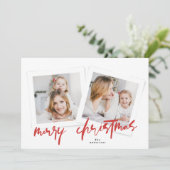 Klassisches Rot & Weiß Weihnachten Multi-Foto (Stehend Vorderseite)