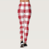 Klassisches rot-weißes Gingham-Karo-Muster Leggings (Rückseite)
