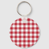 Klassisches rot-weißes Gingham-Karo-Muster Schlüsselanhänger (Rückseite)