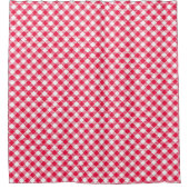 Klassisches rot-weißes Gingham-Muster Rustikal Duschvorhang (Vorderseite)