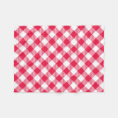 Klassisches rot-weißes Gingham-Muster Rustikal Fleecedecke (Vorderseite (Horizontal))