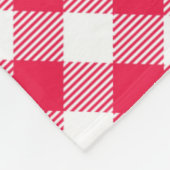 Klassisches rot-weißes Gingham-Muster Rustikal Fleecedecke (Ecke)