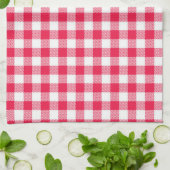 Klassisches rot-weißes Gingham-Muster Rustikal Geschirrtuch (Gefaltet)