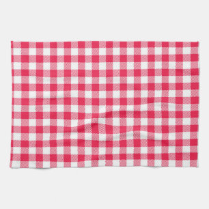 Klassisches rot-weißes Gingham-Muster Rustikal Geschirrtuch