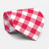 Klassisches rot-weißes Gingham-Muster Rustikal Krawatte (Gerollt)