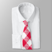 Klassisches rot-weißes Gingham-Muster Rustikal Krawatte (Gebunden)