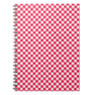 Klassisches rot-weißes Gingham-Muster Rustikal Notizblock
