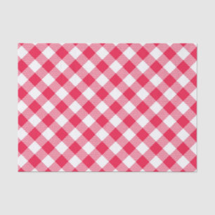 Klassisches rot-weißes Gingham-Muster Rustikal Seidenpapier